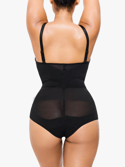 Body tummy control transparent gris – Bretelles ajustables, effet gainant