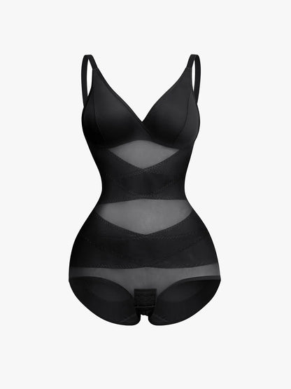 Body tummy control transparent gris – Bretelles ajustables, effet gainant