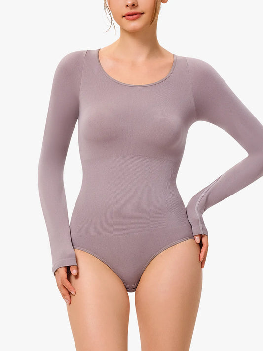 Body gainant doux à manches longues – bretelles élastiques