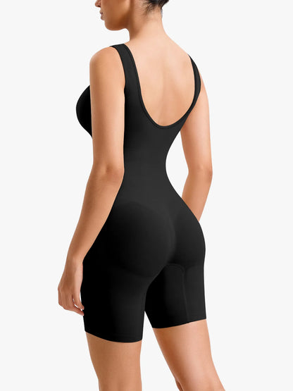 Body gainant doux à bretelles élastiques – Forme en V, longueur cuisses